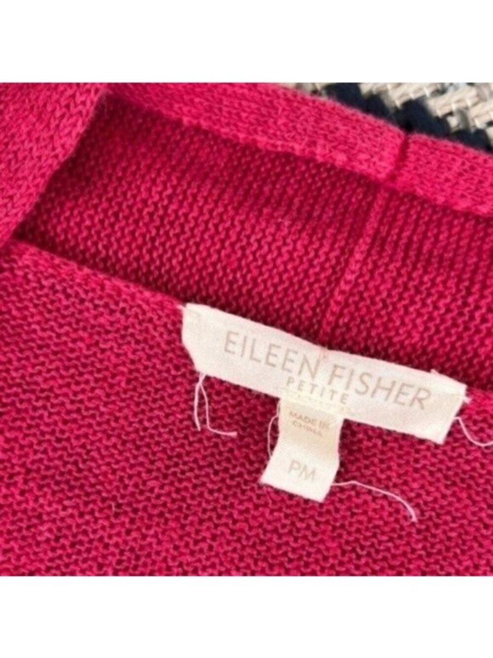 Eileen Fisher Pink Open Front 100% Linen Cardigan Size Medium Petite - Picture 5 of 11